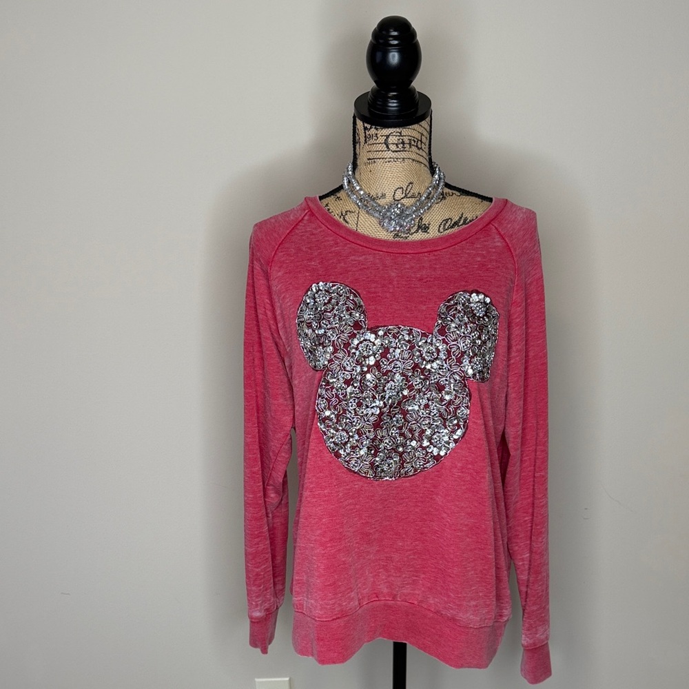 Disney red Sequin Mickey Mouse shirt
